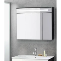 LED-Spiegelschrank 'Kara' anthrazit, weiß matt 79,5 x 70 x 22,5 cm