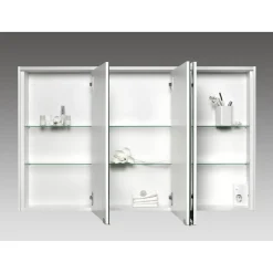 LED-Spiegelschrank 'KHX' weiß Hochglanz 120,4 x 74 x 14,2 cm