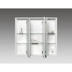 LED-Spiegelschrank 'KHX' weiß Hochglanz 80,4 x 74 x 14,2 cm