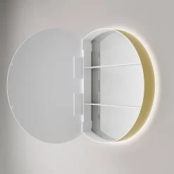 LED-Spiegelschrank 'Picasso' goldfarben Ø 60 x 8,9 cm