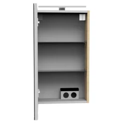 LED-Spiegelschrank 'SBC' braun 40 x 68 x 15,3 cm links