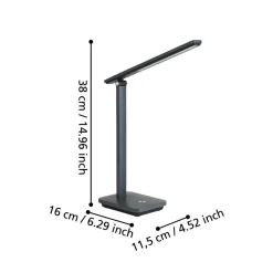 LED-Tischleuchte 'Iniesta' grau/schwarz 3,5 x 35 cm