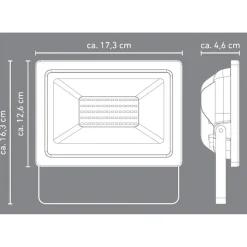 LED-Wandfluter schwarz 50 W 3800 lm