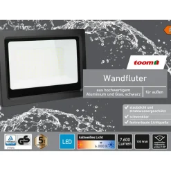 LED-Wandfluter schwarz 100 W 7600 lm