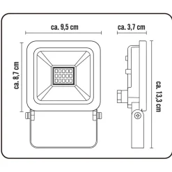 LED-Wandfluter schwarz 10 W 720 lm