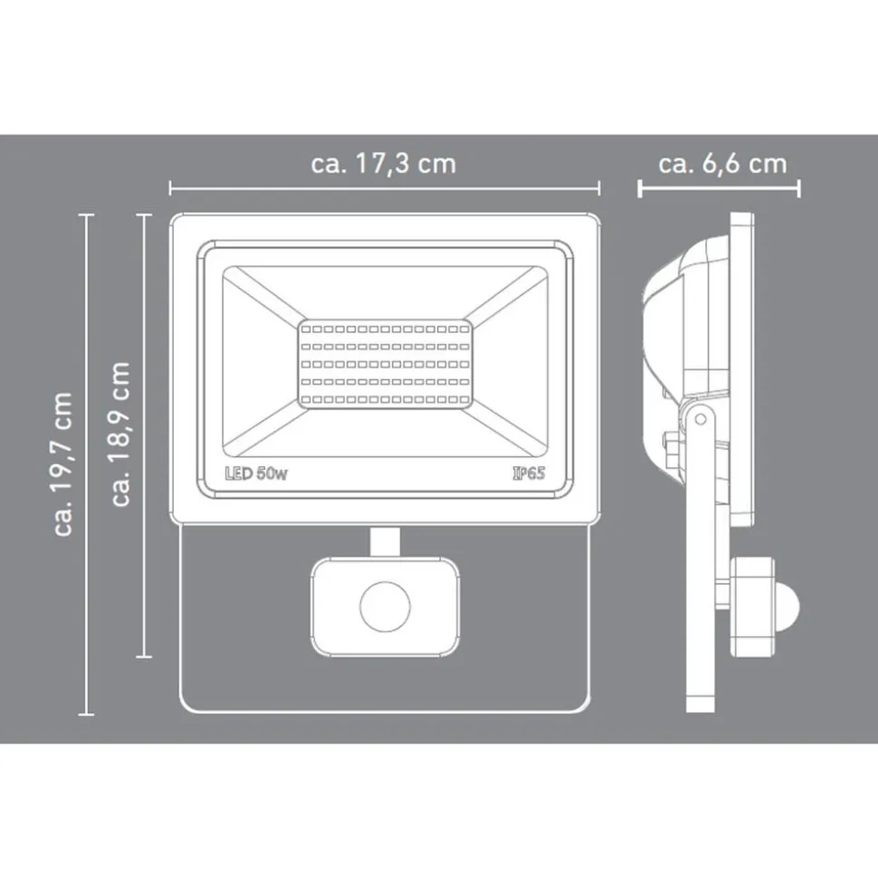 LED-Wandfluter mit Bewegungsmelder weiß 50 W 3850 lm
