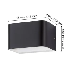 LED-Wandleuchte 'Sania 4' schwarz/weiß 13 x 8 cm