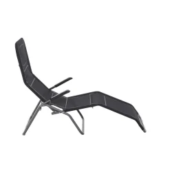 Liegestuhl 'Anco' klappbar schwarz 72,5 x 103,5 x 144 cm