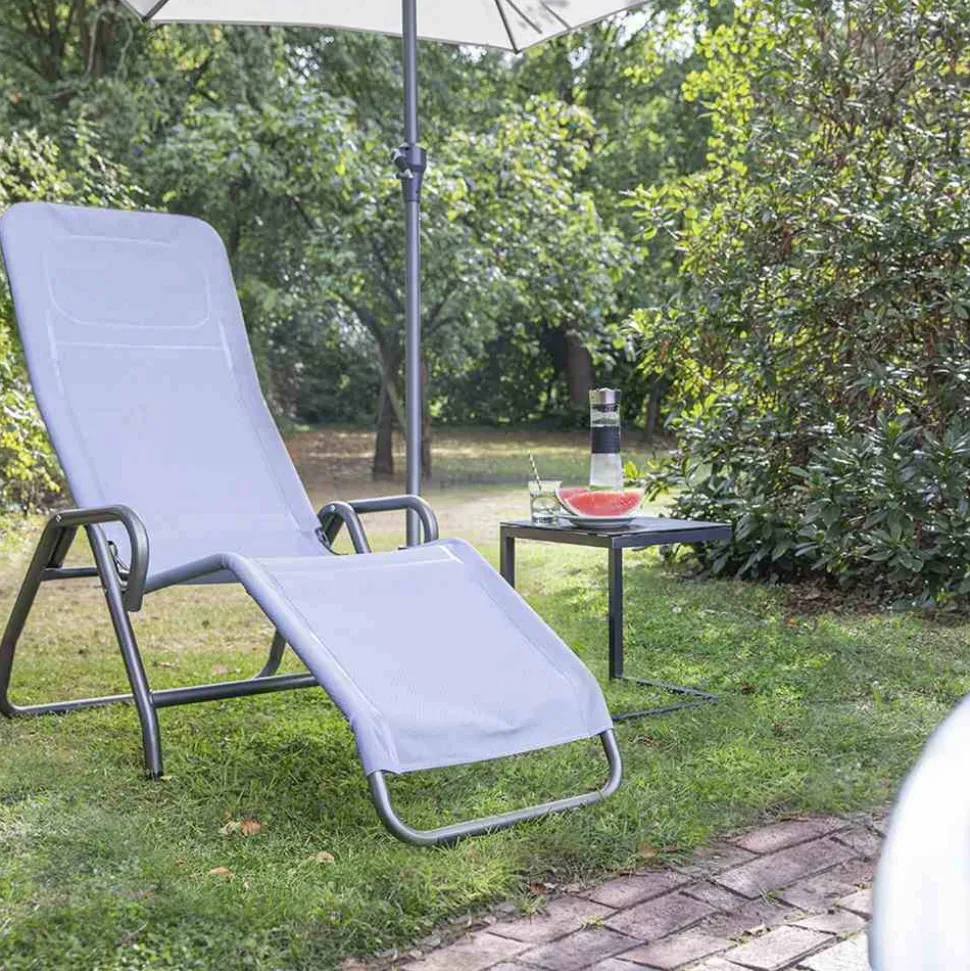 Liegestuhl 'Bito' klappbar blau 72 x 118 x 139 cm