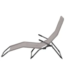 Liegestuhl klappbar taupe 60,5 x 94,5 x 140 cm