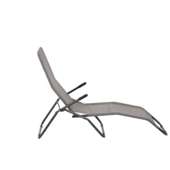 Liegestuhl klappbar taupe 60,5 x 94,5 x 140 cm