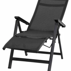 Liegestuhl 'Tesoro' klappbar Aluminium schwarz 60,5 x 111 x 72 cm