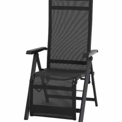 Liegestuhl 'Tesoro' klappbar Aluminium schwarz 60,5 x 111 x 72 cm
