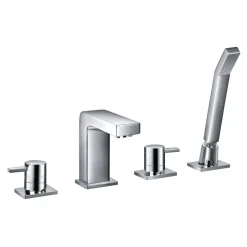 4-Loch-Wannenrandarmatur mit Mikrophonhandbrause 'TQ1000 Quattro' chromfarben