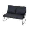 Loungebank 'Kansas' Armlehne links matt anthrazit/grau 127 x 75 x 75 cm