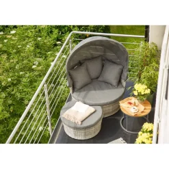 Lounge-Insel 'Luna' Aluminium anthrazit/grau 99 x 146 x 108 cm