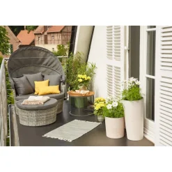Lounge-Insel 'Luna' Aluminium anthrazit/grau 99 x 146 x 108 cm