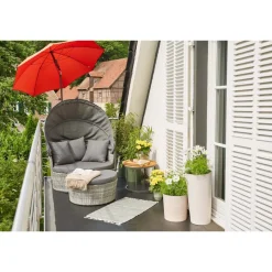 Lounge-Insel 'Luna' Aluminium anthrazit/grau 99 x 146 x 108 cm