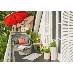 Lounge-Insel 'Luna' Aluminium anthrazit/grau 99 x 146 x 108 cm