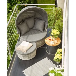 Lounge-Insel 'Luna' Aluminium anthrazit/grau 99 x 146 x 108 cm