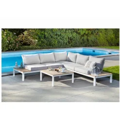 Loungemöbelset 'Adriana' Aluminium hellgrau 4-teilig