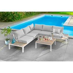 Loungemöbelset 'Adriana' Aluminium hellgrau 4-teilig