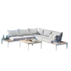 Loungemöbelset 'Adriana' Aluminium hellgrau 4-teilig