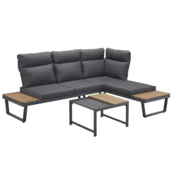 Loungemöbelset 'Allegra' für 3 Personen Aluminium/Stahl