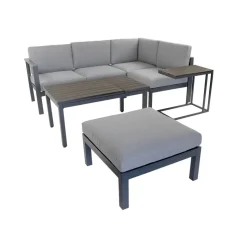 Loungemöbelset 'Braga' Aluminium grau 5-teilig