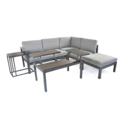 Loungemöbelset 'Braga' Aluminium grau 5-teilig