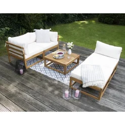 Loungemöbelset 'Karmoy' Holz beige 5-teilig