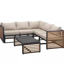 Loungemöbelset 'Livia' für 5 Personen Akazienholz/Stahl
