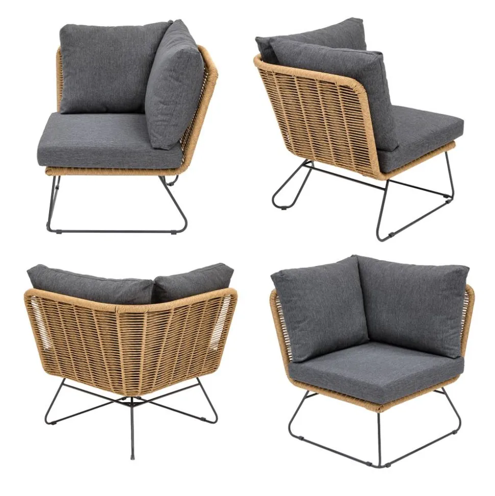 Loungemöbelset 'Montreux' Aluminium grau 6-teilig