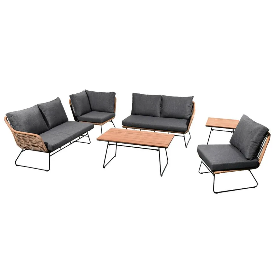 Loungemöbelset 'Montreux' Aluminium grau 6-teilig