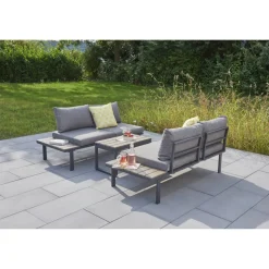 Loungemöbelset 'Nola' Stahl/Aluminium grau 2-teilig