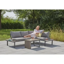 Loungemöbelset 'Nola' Stahl/Aluminium grau 2-teilig