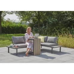 Loungemöbelset 'Nola' Stahl/Aluminium grau 2-teilig