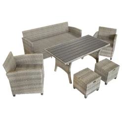 Loungemöbelset 'Prato' Aluminium dunkelgrau 6-teilig