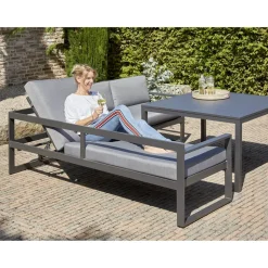 Loungemöbelset 'Romy' Aluminium hellgrau 5-teilig