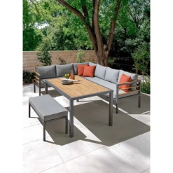 Loungemöbelset 'Selma' Aluminium grau 4-teilig