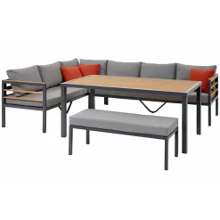 Loungemöbelset 'Selma' Aluminium grau 4-teilig