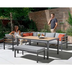 Loungemöbelset 'Selma' Aluminium grau 4-teilig