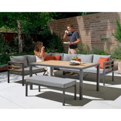 Loungemöbelset 'Selma' Aluminium grau 4-teilig