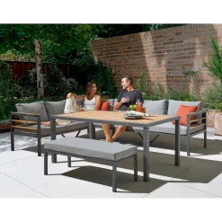 Loungemöbelset 'Selma' Aluminium grau 4-teilig