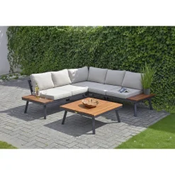 Loungemöbelset 'Theresa' Stahl beige 4-teilig
