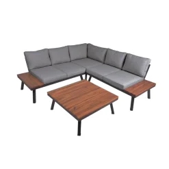 Loungemöbelset 'Theresa' Stahl grau 4-teilig