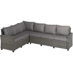Loungesofa 'Delia' Aluminium braun/grau 274 x 188 cm