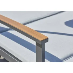 Loungesofa 'Tiara' 2-Sitzer Aluminium grau/schwarz 138 x 147 x 97 cm