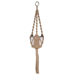 Makramee-Hängeampel Jute natur 72 cm, ohne Topf
