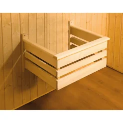 Massivholz-Elementsauna 'Kemi 4' Fichte natur, Glastür 188 x 188 x 200cm